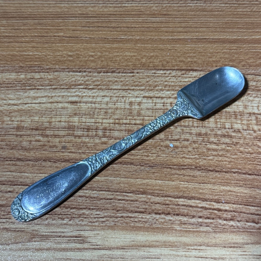Stieff Rose Sterling Silver Infant Spoon Monogrammed Kenny Repousse Floral